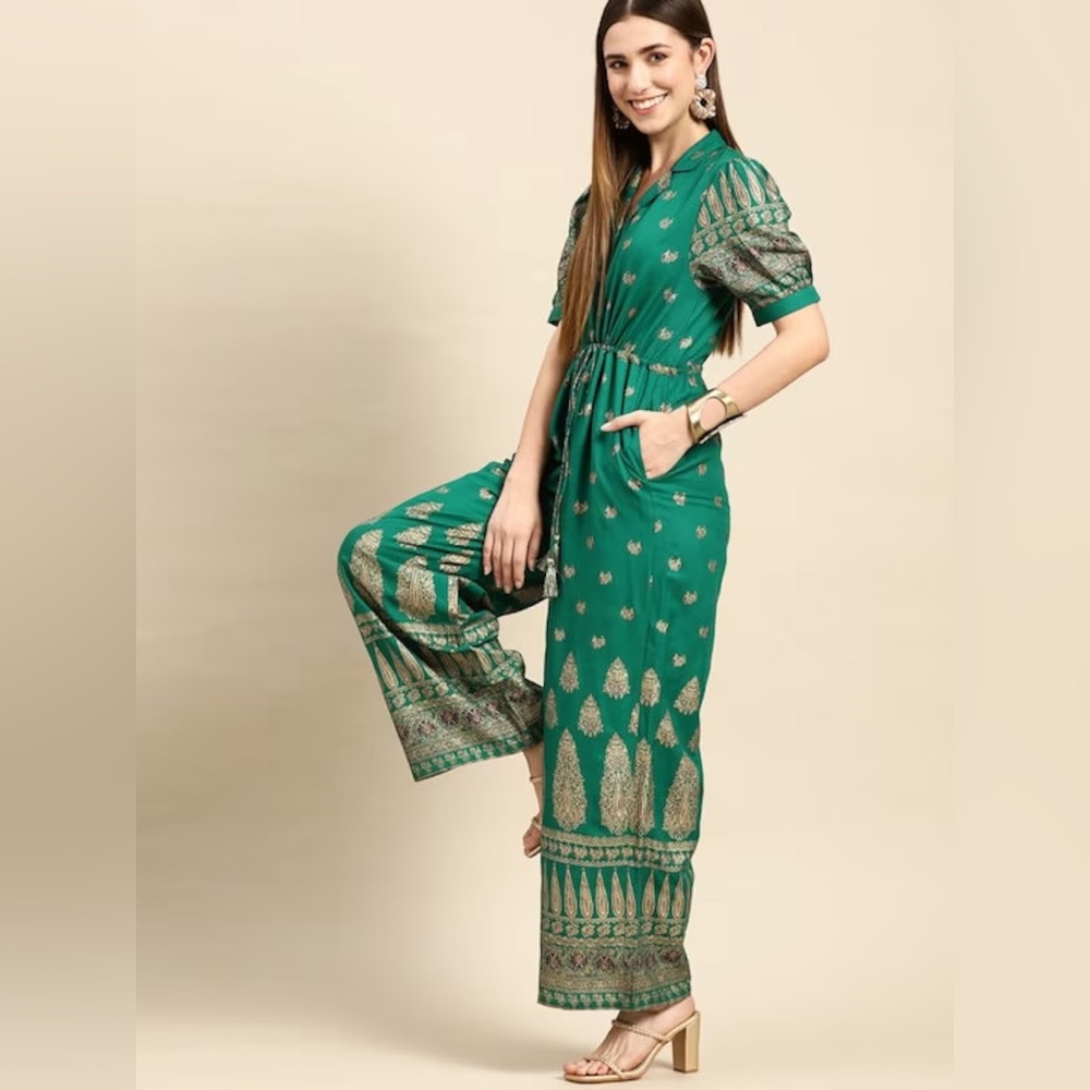 Vitans Designer Indian Block Printed Jumpsuit
